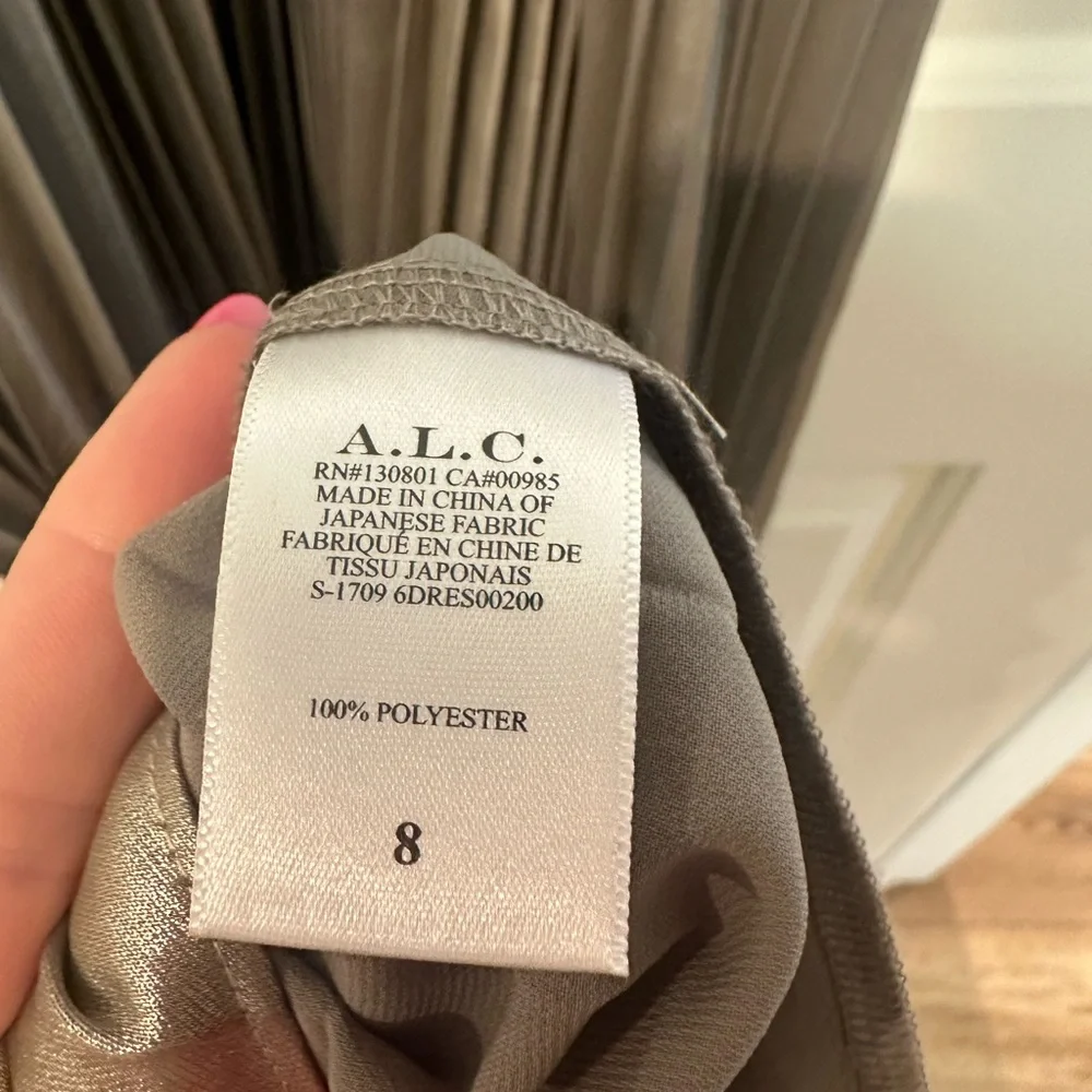 A.L.C. Renzo Pleated Halter Dress Size 8 - Picture 6 of 7